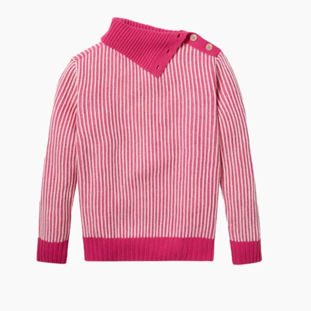 SUMMERSALT The Luxe Cashmere Blend Two-Tone Button Neck Sweater